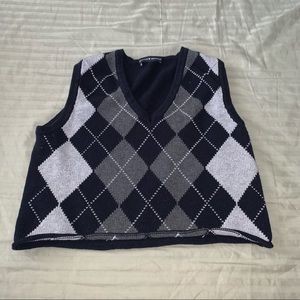 Brandy Melville Navy V-Neck Sweater Vest